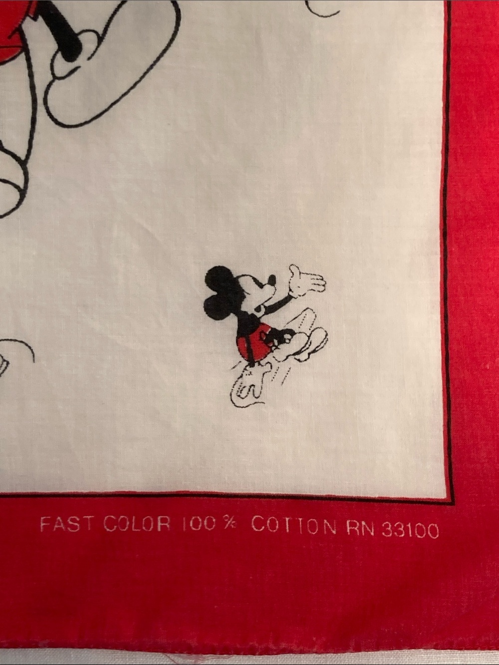 Vintage Walt Disney Productions Mickey Mouse bandana scarf all positions RN33100 - Picture 6 of 16